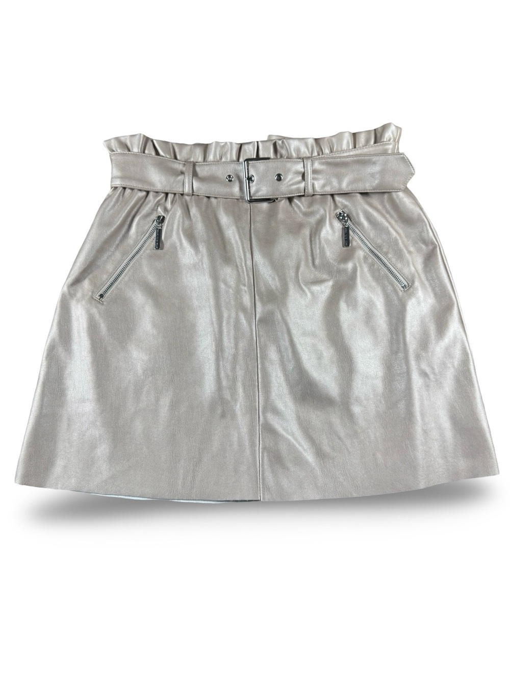 NWT‎ Mark New York Pink Metallic Faux Leather Mini Skirt